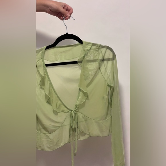 Lime green sheer festival top - Picture 1 of 2